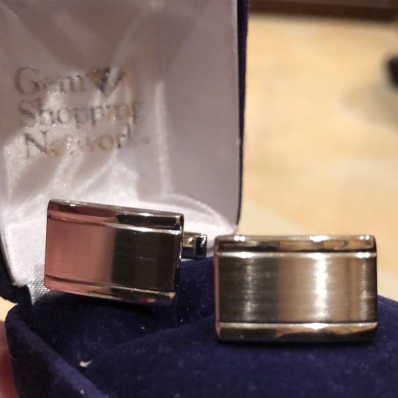 Sterling rectangular cuff links. - Picture 2 of 4